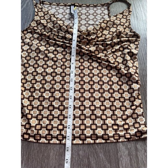 Y2K Forever 21 Made in USA Drape Neck Pattern Tank size Medium - Picture 9 of 9